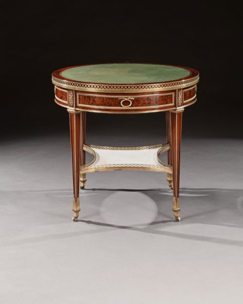 fig 4. Exceptional Gervais Durand 19th Century Mahogany and Gilt Bronze Gueridon Bouillotte Table