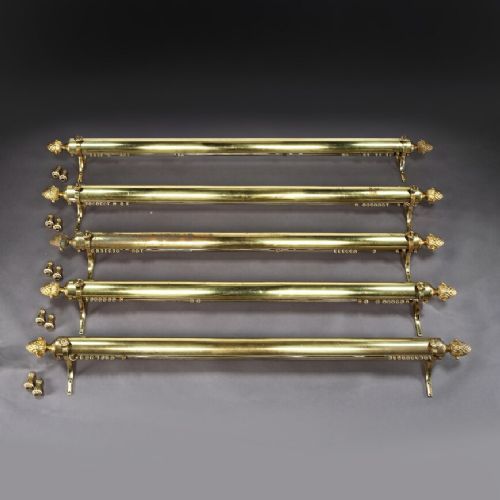 Set of Five Brass Curtain Rails Removed from Downing Street.