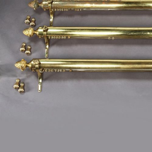 fig 1. Set Of Five Brass Curtain Rails Removed From Downing Street.