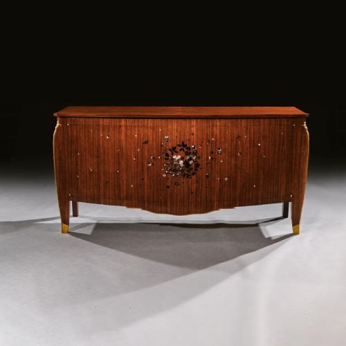 fig 1. Rare Jules Leleu Art Deco Marquetry Sideboard