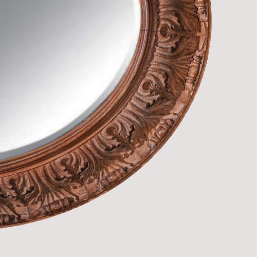 fig 1. Large 19th Century Swedish Oval Carved Oak Mirror by A Lundmark