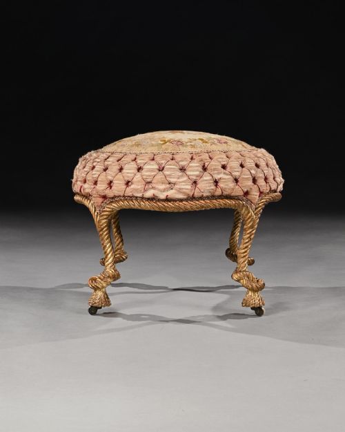 fig 1. Wonderful French 19th Century a.m.e Fournier Giltwood Stool Tabouret, Lord Ballyedmond.