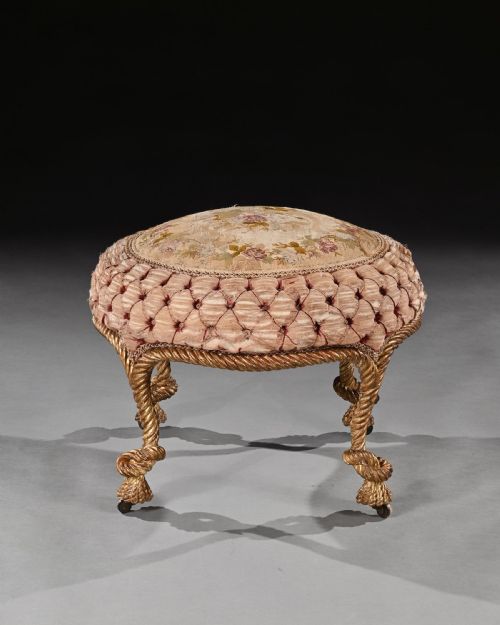 fig 2. Wonderful French 19th Century a.m.e Fournier Giltwood Stool Tabouret, Lord Ballyedmond.