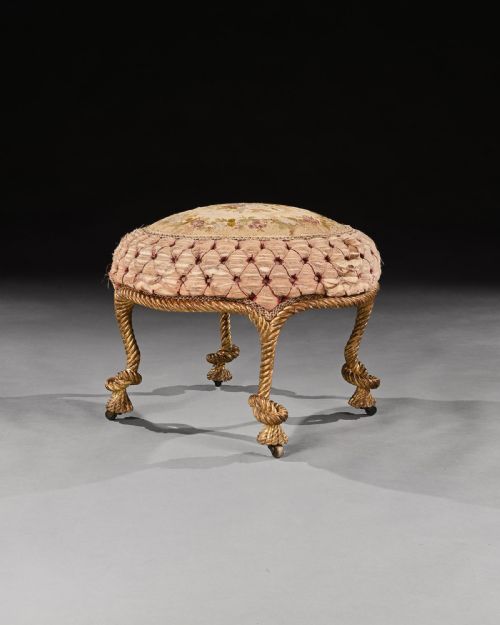 fig 3. Wonderful French 19th Century a.m.e Fournier Giltwood Stool Tabouret, Lord Ballyedmond.