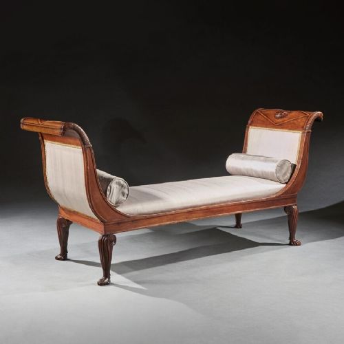 French Empire Period Walnut Window Seat Banquette After Jacob