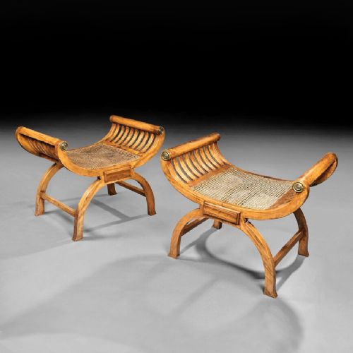 Pair of 19th Century Solid Satinwood Colonial Window Seats