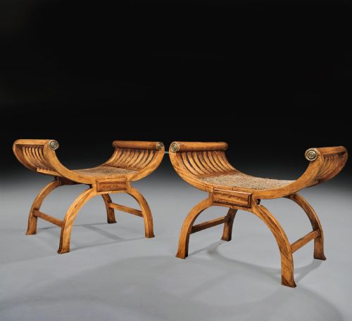 fig 1. Pair of 19th Century Solid Satinwood Colonial Window Seats