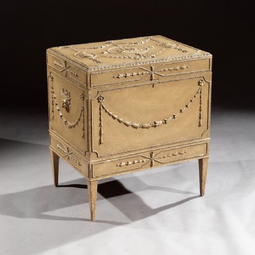 19th Century Painted Carton Pierre Chest / Cellaret in the Adam Neoclassical Style.