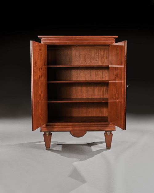 fig 1. A Rare Pair of French Mahogany and Brass Mounted Cabinets Andre Arbus.