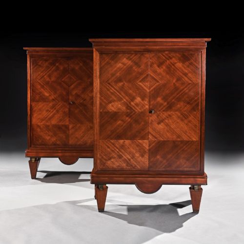 fig 5. A Rare Pair of French Mahogany and Brass Mounted Cabinets Andre Arbus.