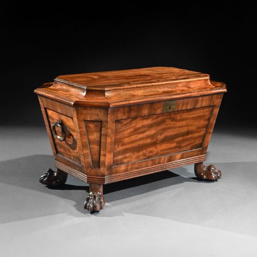 Regency Mahogany Wine Cooler Cellarette of Sarcophagus Form