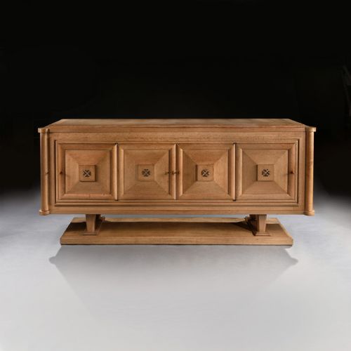 fig 1. Gaston Poisson French Art Deco Cerused Oak And Bronze Sideboard