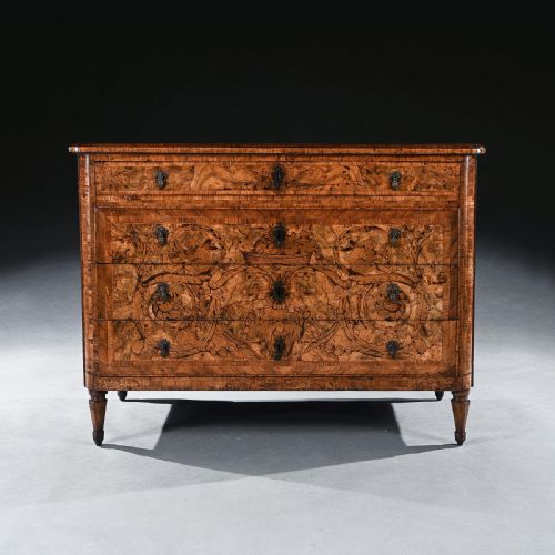 18th Century North Italian Walnut and Marquetry Commode
