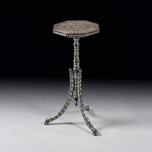 An Extremely Fine Ottoman Silver Inlaid Coffee Table Vortik Potikian
