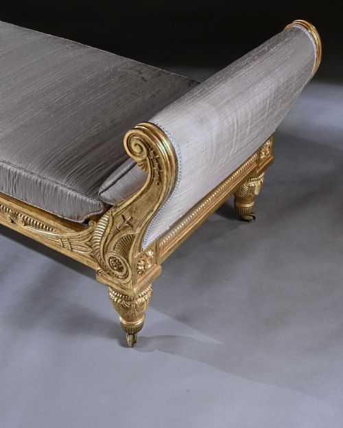 fig 2. Morel and Hughes Regency Carved Giltwood Daybed Likely Made for Badminton House Circa 1810