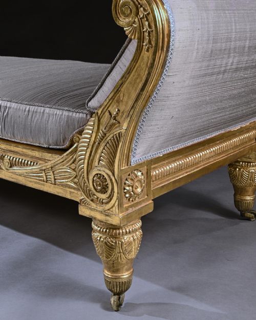 fig 4. Morel and Hughes Regency Carved Giltwood Daybed Likely Made for Badminton House Circa 1810