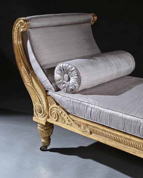 fig 5. Morel and Hughes Regency Carved Giltwood Daybed Likely Made for Badminton House Circa 1810