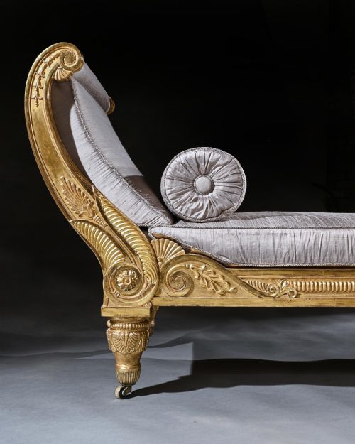 fig 7. Morel and Hughes Regency Carved Giltwood Daybed Likely Made for Badminton House Circa 1810