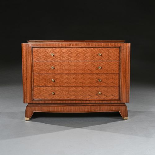 Jules Leleu Art Deco Walnut Commode Attributed to Jules Leleu
