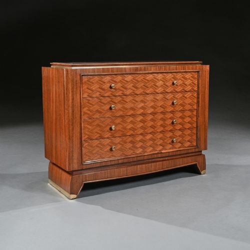 fig 1. Jules Leleu Art Deco Walnut Commode Attributed to Jules Leleu