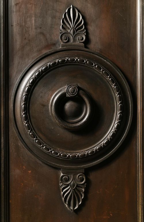 fig 3. Very Fine and Imposing Pair of Bronze Entrance Doors Circa 1900