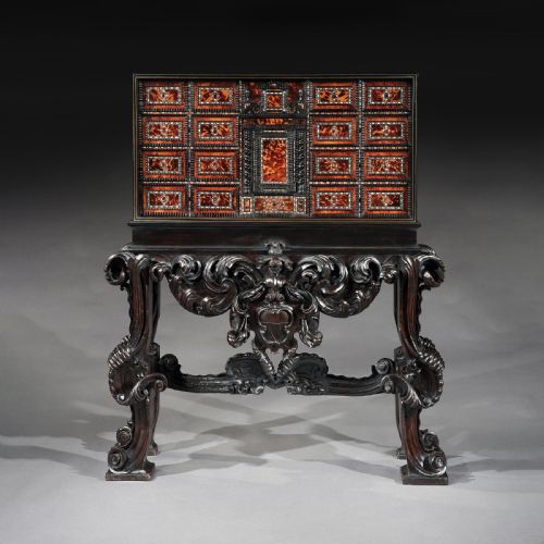 Rare 17th Century Neapolitan Ebony Cabinet on Stand