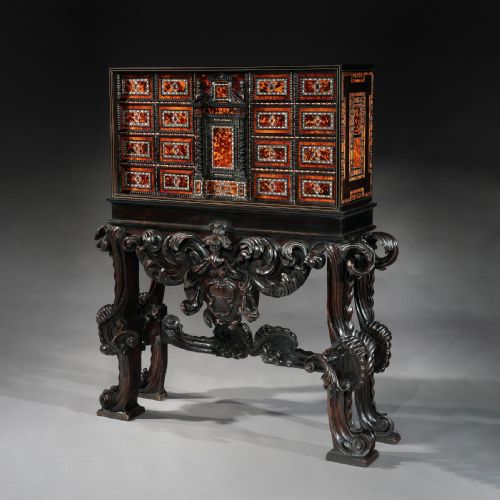 fig 1. Rare 17th Century Neapolitan Ebony Cabinet on Stand