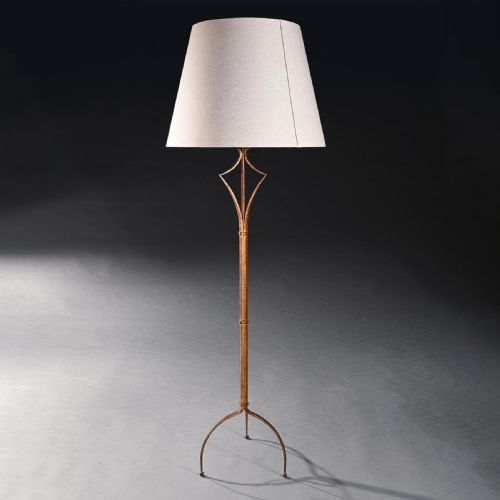 fig 1. Chic French Gilded Iron Tripod Floor Standard Lamp by Maison Ramsay Paris