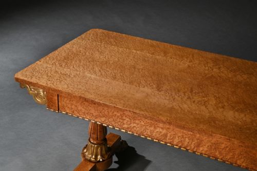 fig 3. Fine William IV Birdseye Maple and Carver Giltwood Library or Centre Table