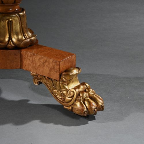 fig 4. Fine William IV Birdseye Maple and Carver Giltwood Library or Centre Table