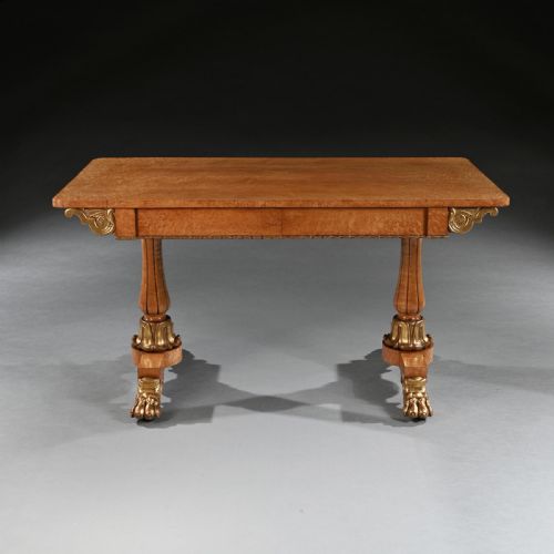 fig 5. Fine William IV Birdseye Maple and Carver Giltwood Library or Centre Table