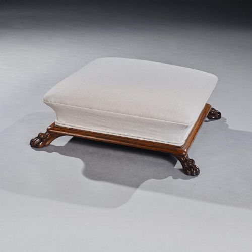 A Fine Regency Period Rosewood Sarcophagus Shaped Foot Stool