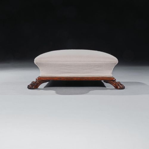 fig 1. A Fine Regency Period Rosewood Sarcophagus Shaped Foot Stool