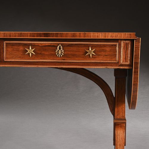 fig 1. Gillows Regency Rosewood And Casuarina Sofa Table With John Mclean Pattern Handles And Escutcheons