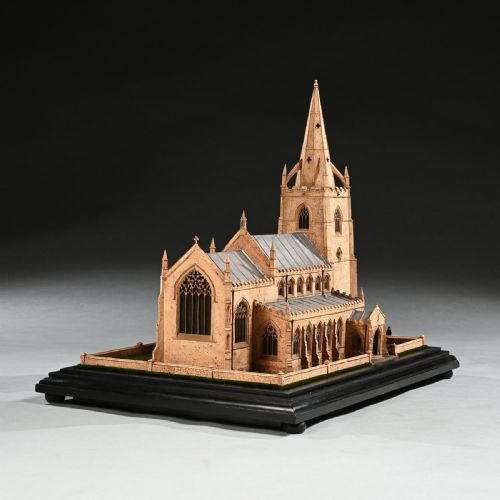 fig 1. Spectacular Scale Architectural Cork Model of an English Church by Cornelius Daniel Ward of Norwich c.1900