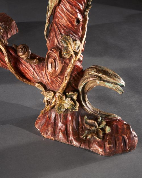 fig 2. Outstanding Italian Carved Wood Polychrome Centre Table With Onyx Top By Amulet Bertoni