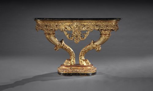 fig 1. Exceptional Early 19th Century Serpentine Marble Giltwood Console Table
