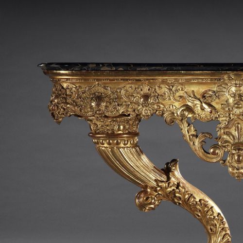 fig 2. Exceptional Early 19th Century Serpentine Marble Giltwood Console Table
