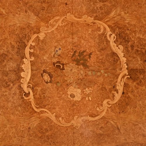 fig 4. Burl Amboyna and Marquetry Centre Table Attributed to George Blake and Co and Probably Retailed by Edward Holmes Baldock