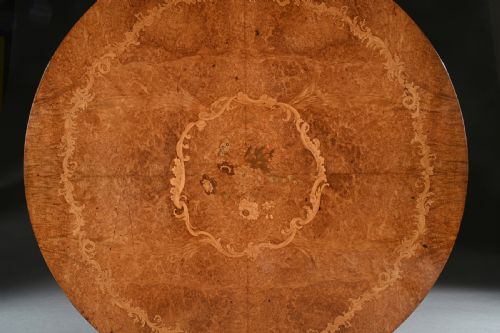 fig 5. Burl Amboyna and Marquetry Centre Table Attributed to George Blake and Co and Probably Retailed by Edward Holmes Baldock