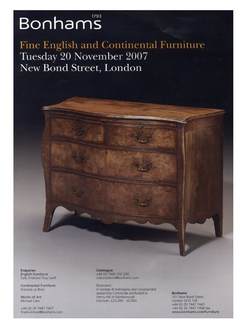 fig 3. Henry Hill Of Marlborough George III Serpentine Mahogany Commode