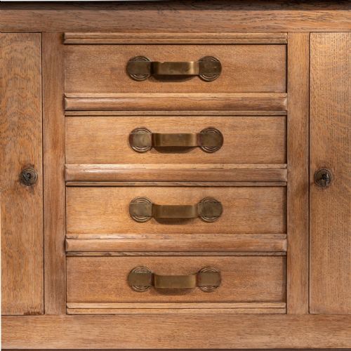 fig 5. French Gaston Poisson Art Deco Oak Sideboard Buffet 1940.