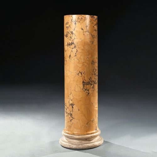 fig 1. Fine Matched Pair of 19th Century Italian Scagliola Siena Marble Columns