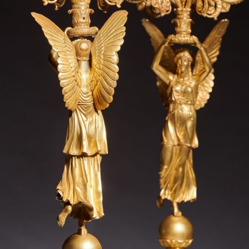 fig 5. Exceptional Pair of French Late Empire Gilt Bronze Candelabra Attributed To Pierre Philippe Thomire