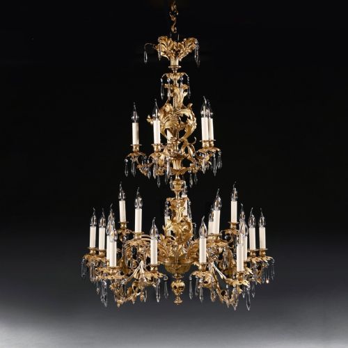 LOUIS XV STYLE GILT BRONZE AND CUT GLASS TWENTYFIVE LIGHT CHANDELIER LATE 19TH CENTURY - ADDITIONAL PHOTO 1
