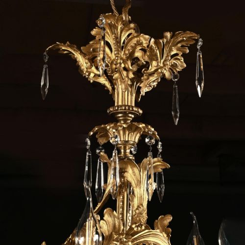LOUIS XV STYLE GILT BRONZE AND CUT GLASS TWENTYFIVE LIGHT CHANDELIER LATE 19TH CENTURY - ADDITIONAL PHOTO 3