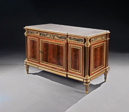 AN IMPORTANT 19TH CENTURY FRENCH HENRY DASSON COMMODE IN THE LOUIS XVI STYLE AFTER THE MODEL BY WEISWEILER - ADDITIONAL PHOTO 4