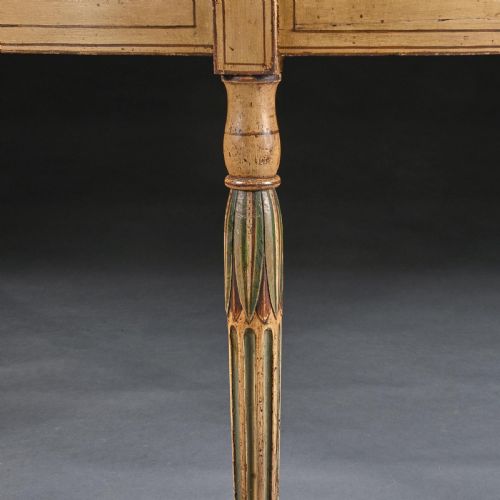 GEORGIAN PAINTED DEMILUNE PIER TABLE LIKELY BY SEDDON SONS AND SONS AND SHACKLETON - ADDITIONAL PHOTO 6