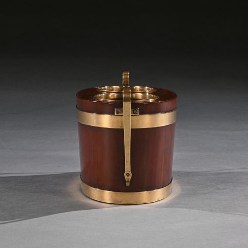 GEORGE III BRASS BOUND MAHOGANY OVAL TABLE WINE COOLER - ADDITIONAL PHOTO 3