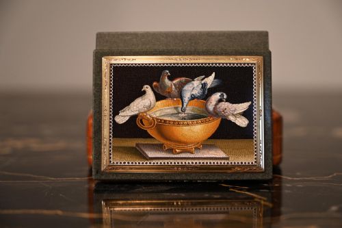 MICROMOSAIC GOLD MOUNTED JASPER SNUFF BOX EARLY 19TH CENTURY ITALIAN GIOACCHINO BARBERI - ADDITIONAL PHOTO 9